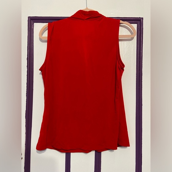 Calvin Klein Sleeveless Drape Neck Red Blouse – Size M - Picture 3 of 3